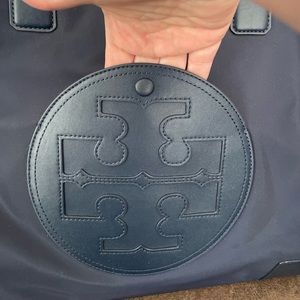 Tory Burch Navy Ella Large Tote